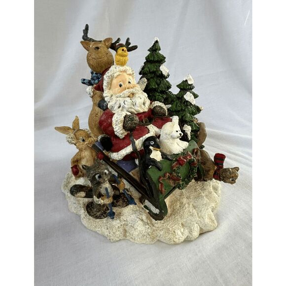 Santa and Animal Friends Sleigh Ride Music Box, "Rudolph the Red-Nosed Reindeer" - Picture 5 of 7